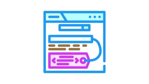 Meta tags title description seo color icon animation Stock Footage 327265039