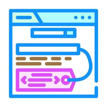 Meta tags title description seo color icon vector illustration Stock Illustration