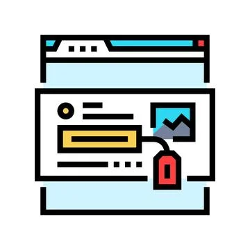 Meta tags title description seo color icon vector illustration Stock Illustration