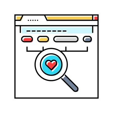 Meta tags title description seo color icon vector illustration Stock Illustration