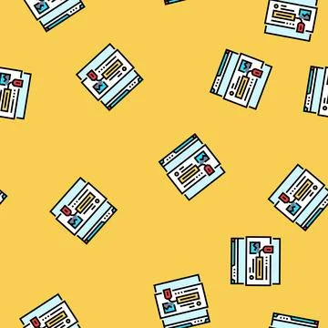 Meta tags title description seo vector seamless pattern Illustrazione stock