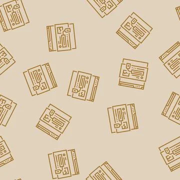 Meta tags title description seo line seamless pattern Illustrazione stock