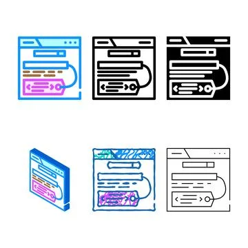 Meta tags title description seo color icon clean vector Stock Illustration