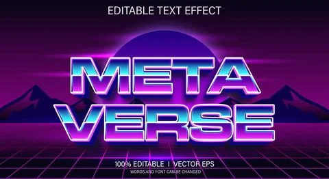 Meta verse 3d vector text effect with modern style design Stock Illustration