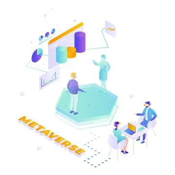 Meta verse vector virtual business work place Stock Illustration