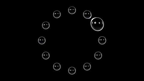 Metaball Clock Animation - 12 Second Seamless Loop on Black Background Stock Footage 340971668