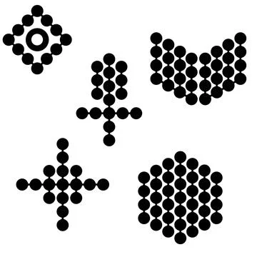 Metaball Connect Dot Set. Molecule chain. Circle Shapes. Abstract Geometric D Illustrazione stock