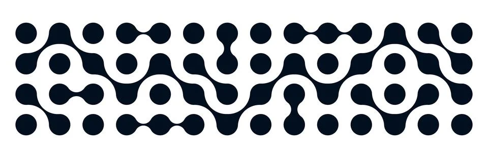 Metaball connect pattern. Abstract morphing shapes and organic fluid dots. Fl Stock Illustration