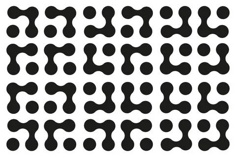 Metaball connected dots, blobs transition. Abstract innovation symbol. Organic Stock Illustration