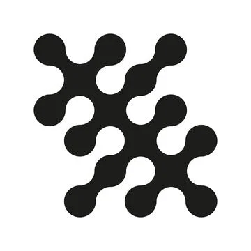 Metaball dot flat icon. Connected circle shape sign. Abstract integration symbol Illustrazione stock