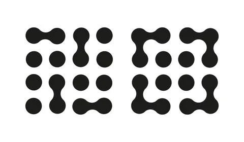 Metaball dot icon patterns. Connected circle. Point movement flat layout. Stock Illustration