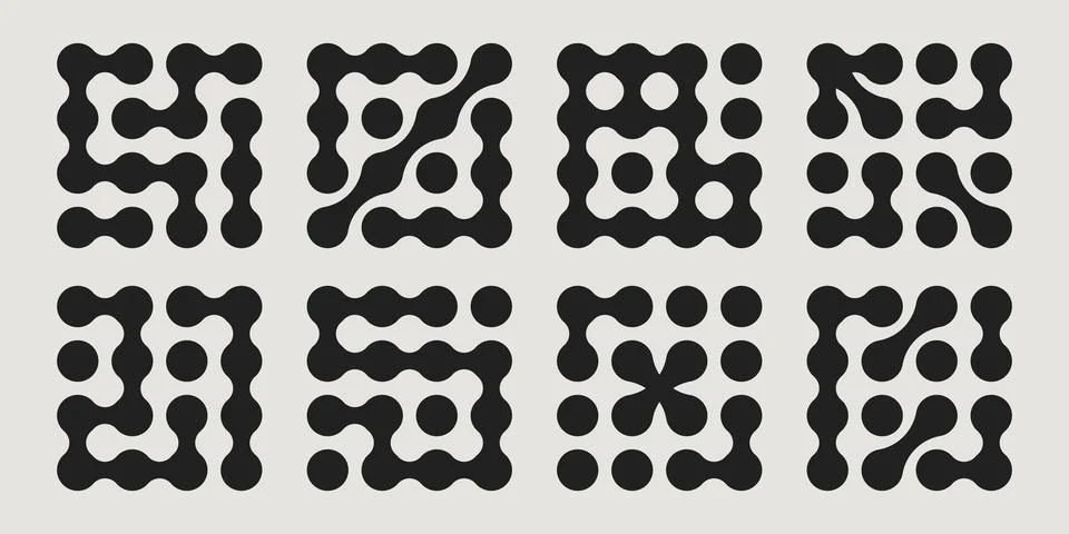 Metaball geometric pattern set 스톡 일러스트