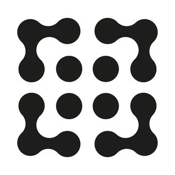 Metaball icon. Connected dots. Abstract circles pattern. Design element. Stock Illustration
