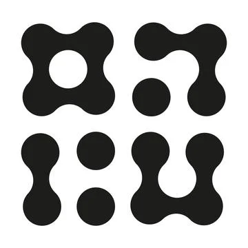 Metaball icon. Connected dots symbol isolated on a white background. Stock Illustration