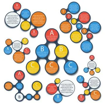 Metaball infographic elements set on white イラスト素材