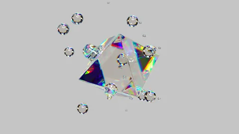 Metaball liquid transparent iridescent blobs with rotating octagon. Stock Footage 308218185