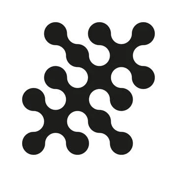 Metaball logo. Dots connected icon. Stock Illustration