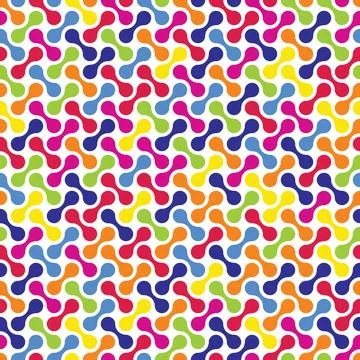 Metaball seamless pattern, colorful background with rainbow color Stock Illustration