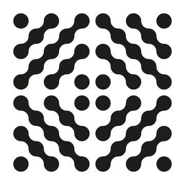 Metaball seamless pattern. Connected dots sign. Integration 库存插图