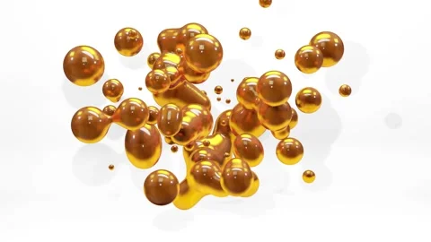 Metaballs VJ loop. Experience captivating 3D animation of sparkling glass drops Stock Footage 315470843