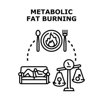 Metabolic fat burning process concept vector illustration Ilustración de archivo