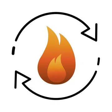 Metabolic processes icon Fire with arrows rotation Illustrazione stock