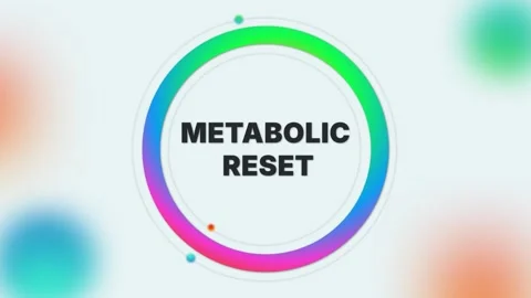 Metabolic Reset text animation on light gradient medical background Video stock 314424123