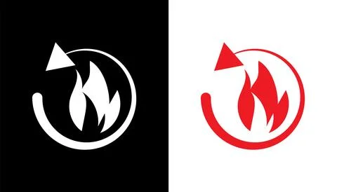 Metabolism fire icon flat design illustration. Stock Illustration