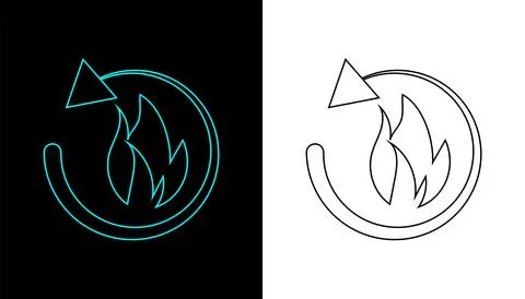 Metabolism fire icon flat design illustration. Stock Illustration