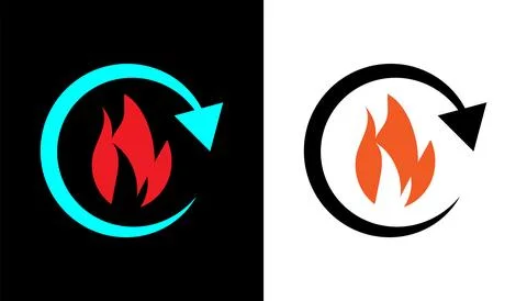 Metabolism fire icon flat design illustration. Stock Illustration