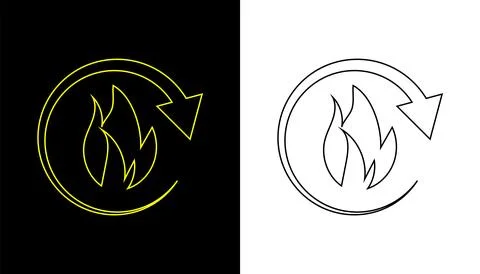 Metabolism fire icon flat design illustration. Stock Illustration