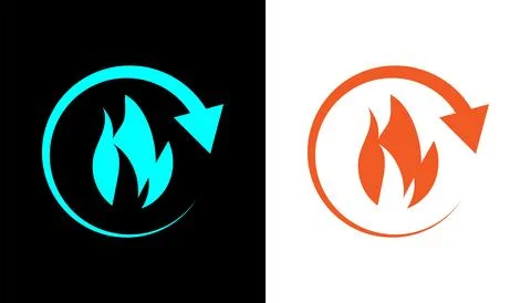 Metabolism fire icon flat design illustration. Stock Illustration