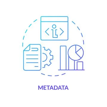 Metadata blue gradient concept icon Stock Illustration