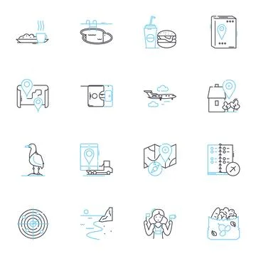Metadata linear icons set. Structured, Standards, Quality, Management 스톡 일러스트