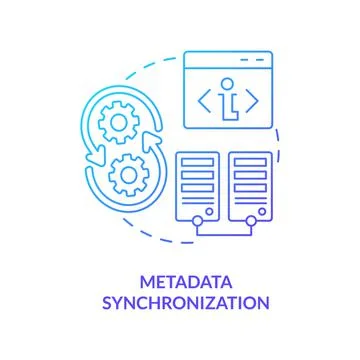 Metadata synchronization blue gradient concept icon イラスト素材