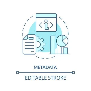 Metadata turquoise concept icon Stock Illustration