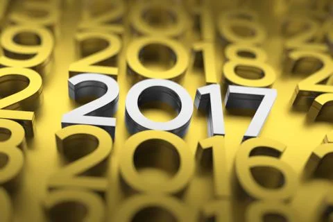 Metal 2017 title. Abstract background with year number. Illustrazione stock
