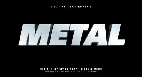 Metal 3D editable text effect Template Stock Illustration