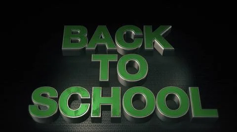 Metal 3D Text Back to school with reflection Metal 3D Text Back to school ... Foto stock