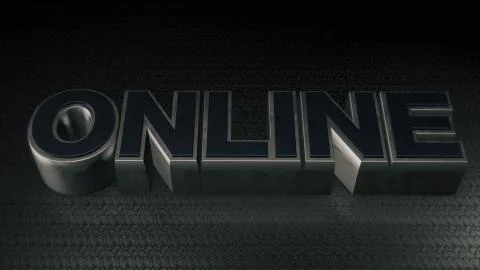 Metal 3D Text ONLINE with reflection Stock-Illustration