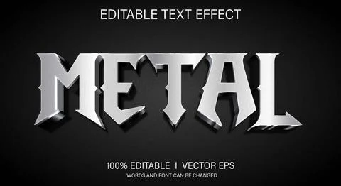 Metal 3d vector text effect with modern style design Stock Illustration