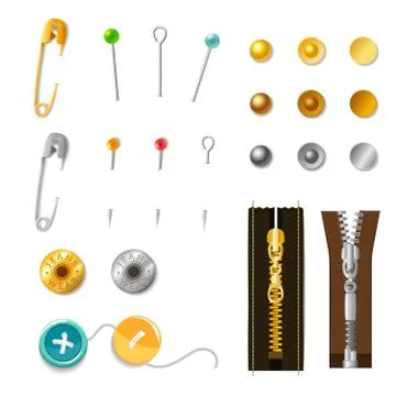Metal Accessories Set Illustration