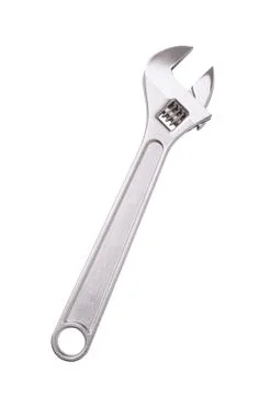Metal adjustable spanner isolated on white background Stock Photos