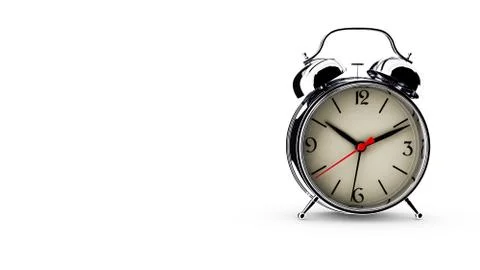 Metal alarm clock. 3D render Stock Illustration