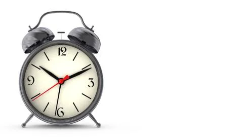 Metal alarm clock. 3D render Stock Illustration