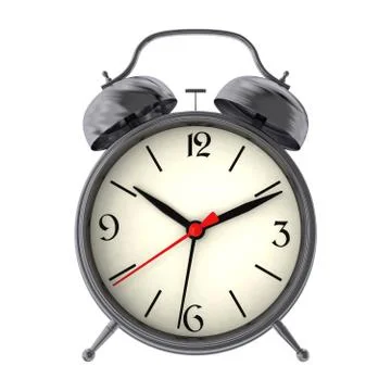 Metal alarm clock. 3D render Stock Illustration