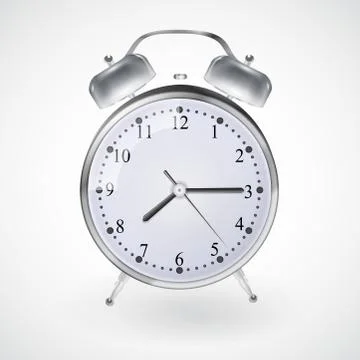 Metal alarm clock. Vector. Illustrazione stock