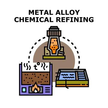 Metal alloy chemical refining process and manufacturing industry Stock Illustration