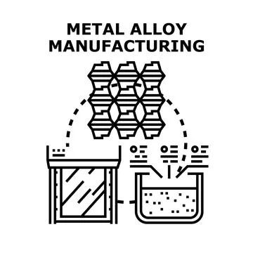 Metal alloy manufacturing process producing specialized parts Stock Illustration