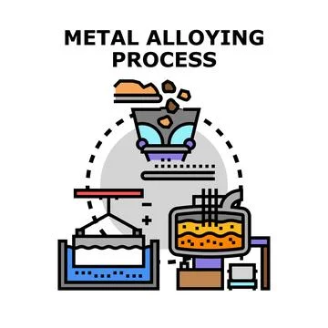 Metal alloying process creating new material science 스톡 일러스트